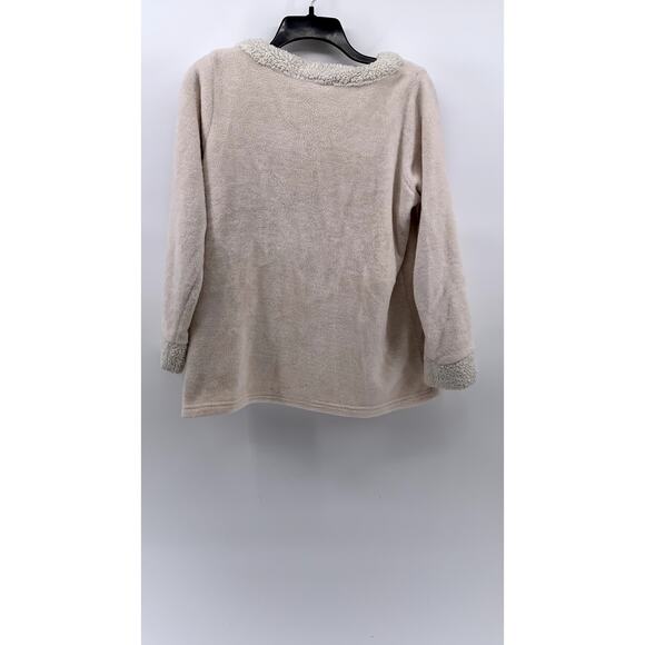 LOVE HIP Women's Light Pink Fleece Sherpa Lined Crewneck Sweater SZ M-L - Picture 2 of 10